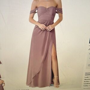 NWT Azazie Millie Gown Dusty Rose Sz A2 Formal Bridesmaid Prom Gala Cotillion